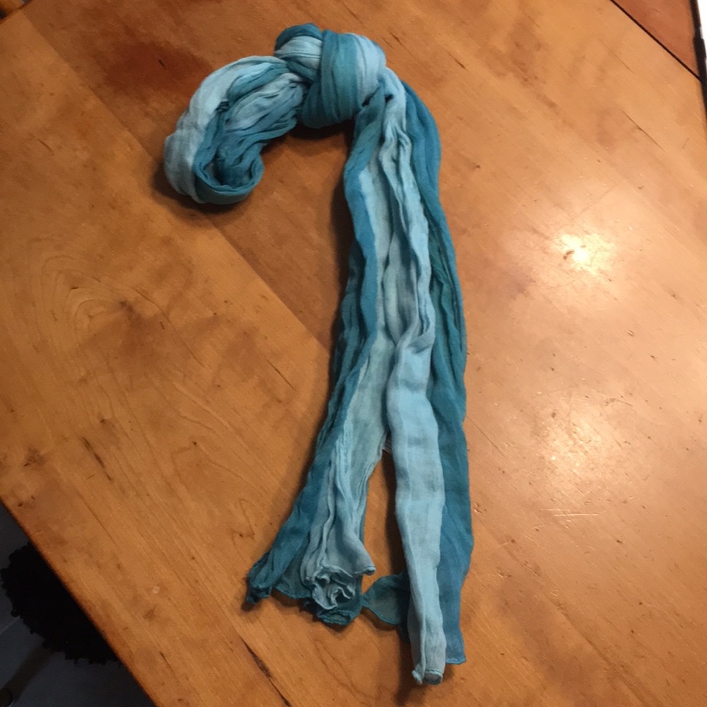 68” teal/light teal scarf